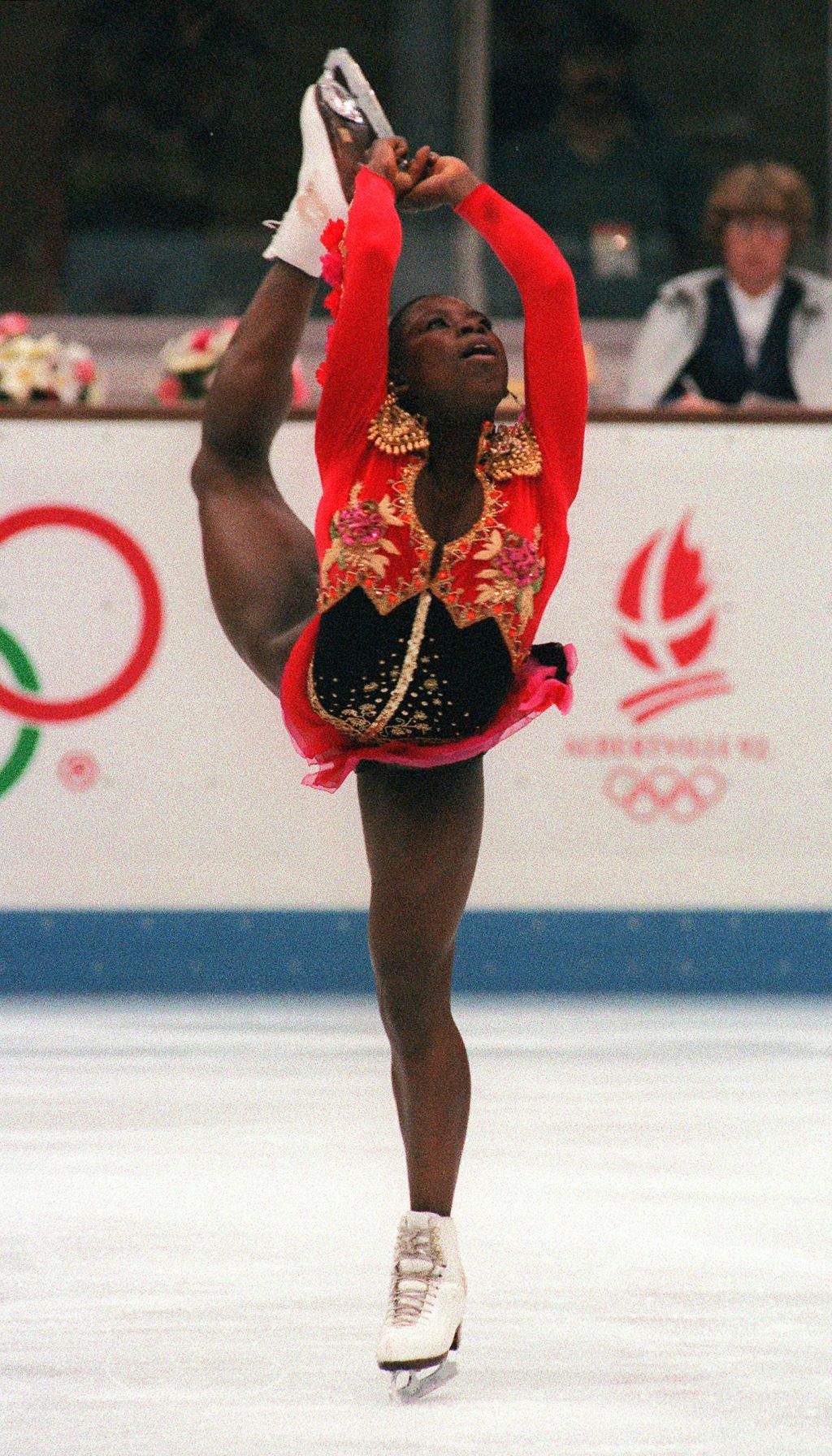 French figure skater Surya Bonaly performs her fre