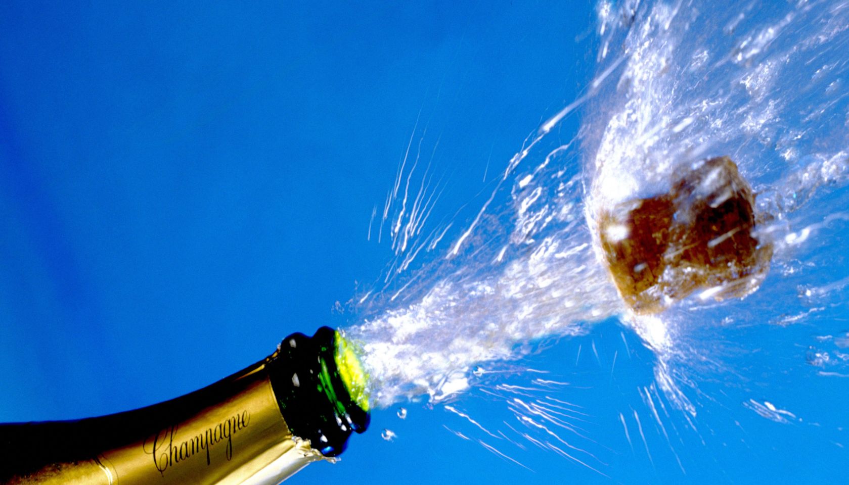 Champagne cork popping