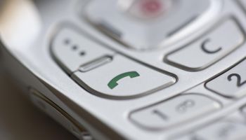 Close-up of cell phone call button