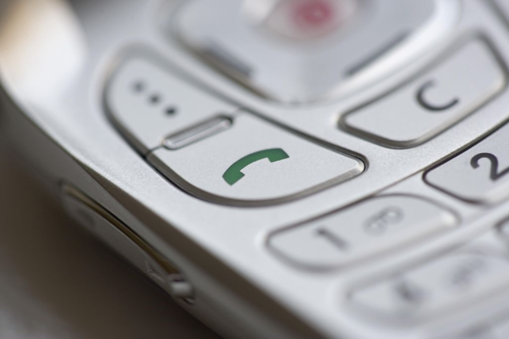 Close-up of cell phone call button