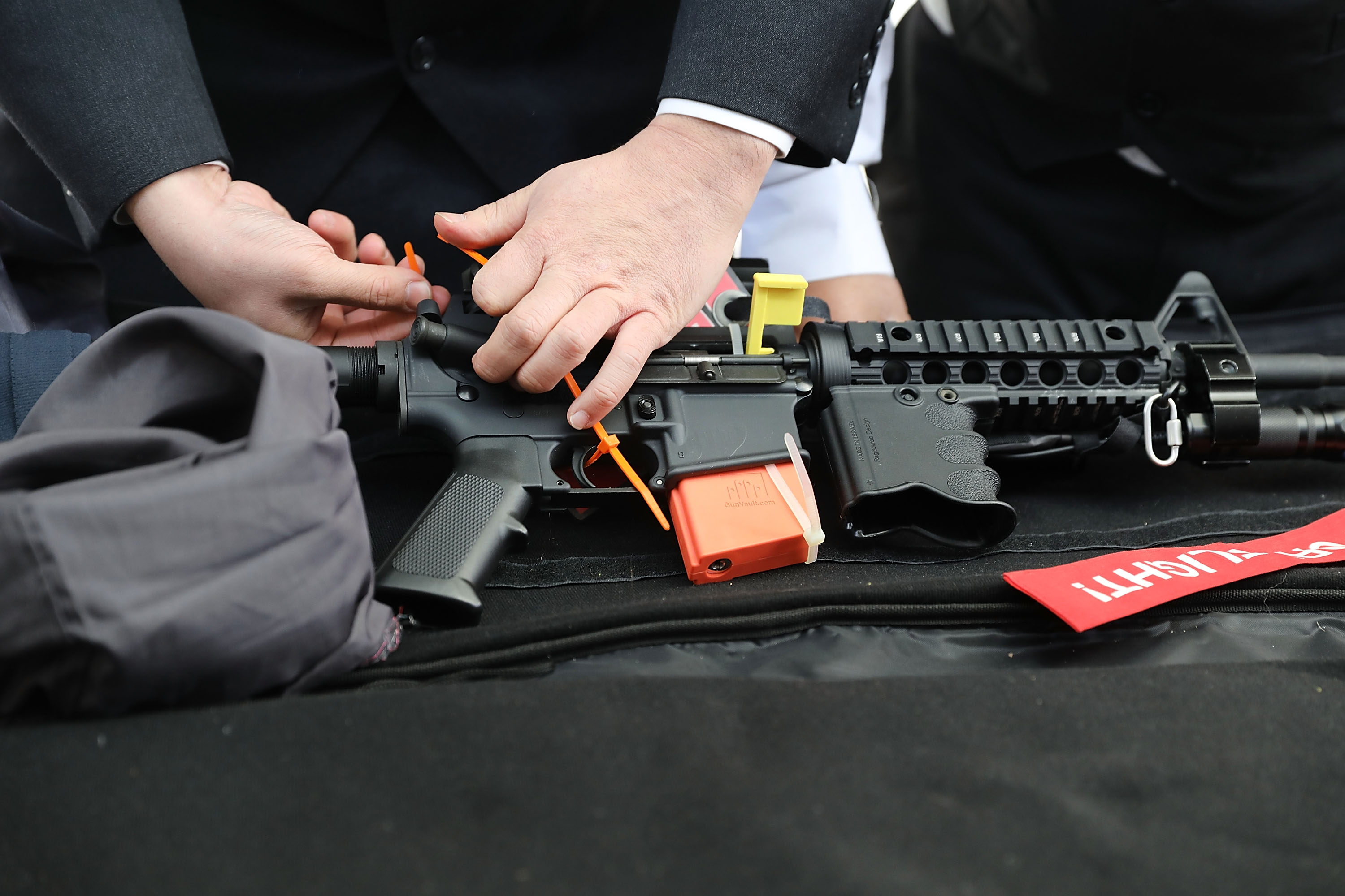 World Peace And Unification Sanctuary Religious Group Holds Blessing Ceremony For Couples And Their AR-15 Rifles