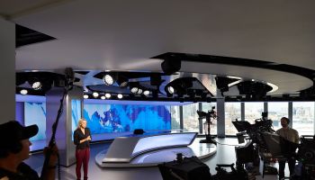Al Jazeera Studio at the Shard, London, United Kingdom. Architect: Veech Media, 2014.