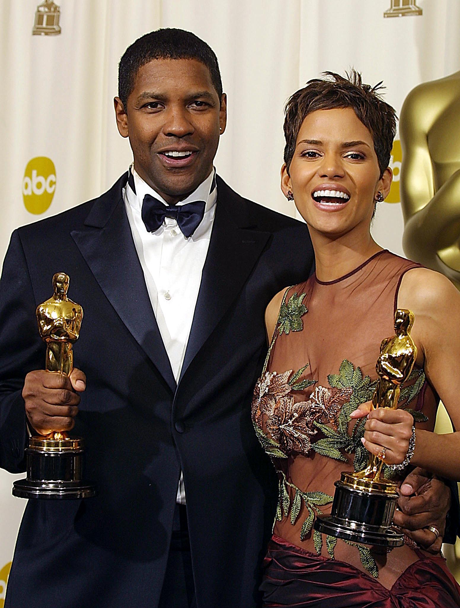 US actor Denzel Washington and actress Halle Berry