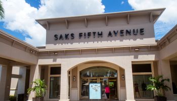 The entrance to Saks Fifth Avenue at Bell Tower Shops.