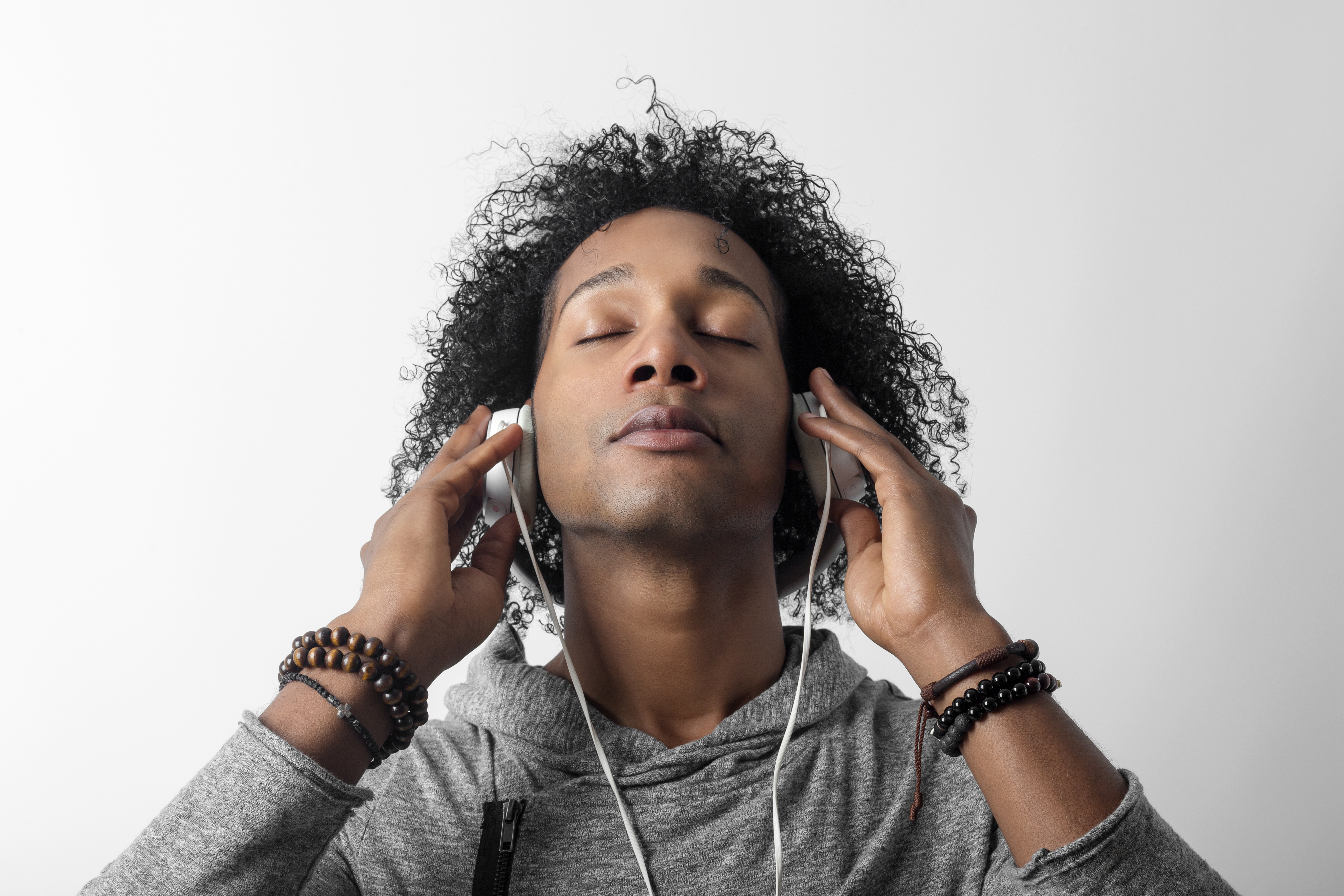 Young man listening to music