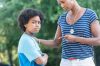 African American mother with mixed race son, parenting