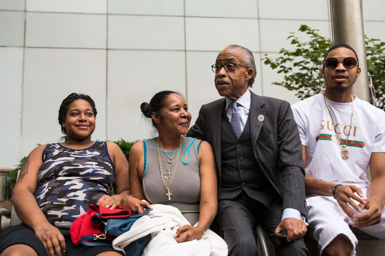 Rev. Al Sharpton And Family Of Police Chokehold Death Victim Eric Garner Brief The Media After Meeting With DOJ Officials