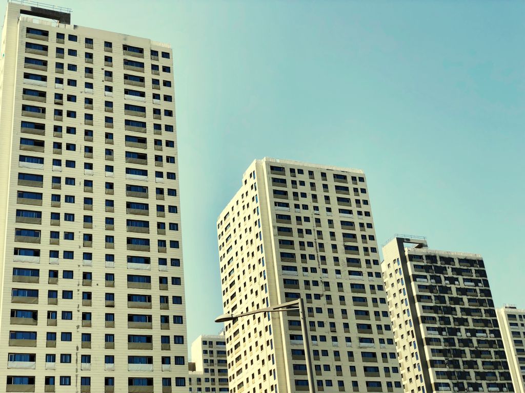 Low Angle View Of Modern Buildings Against Sky In City