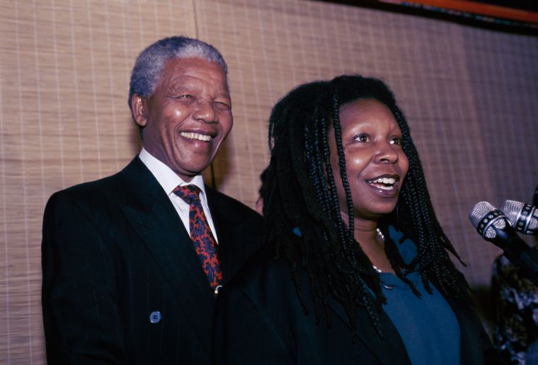 Nelson with his dear friend Whoopi Goldberg back in the day.