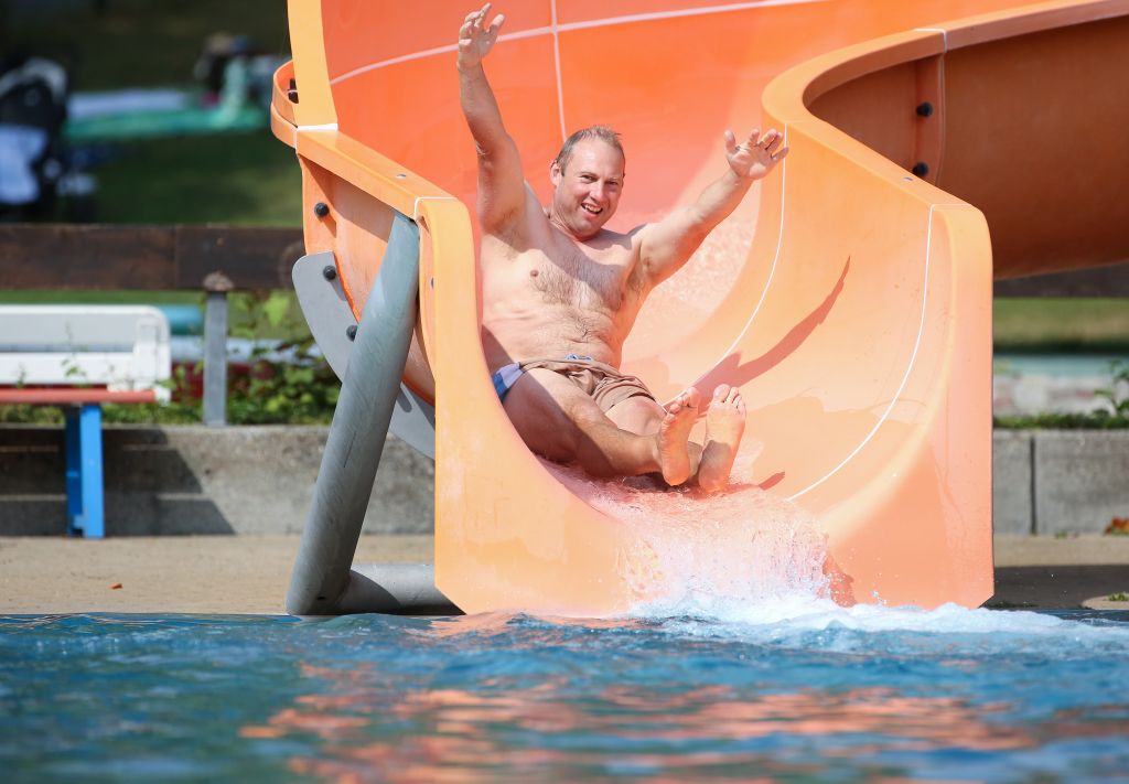 Fun on the water slide