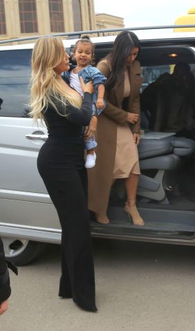 Kim, Khloe Kardashian holds daughter North in arms as she visits church in Gyumri