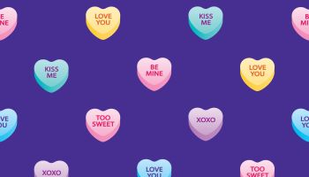 Valentine Candy Hearts Seamless Pattern
