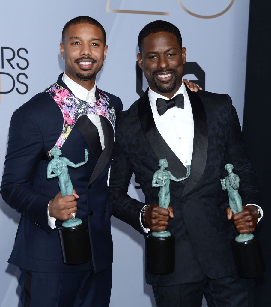 Michael B. Jordan Wears Louis Vuitton Harness at SAG Awards