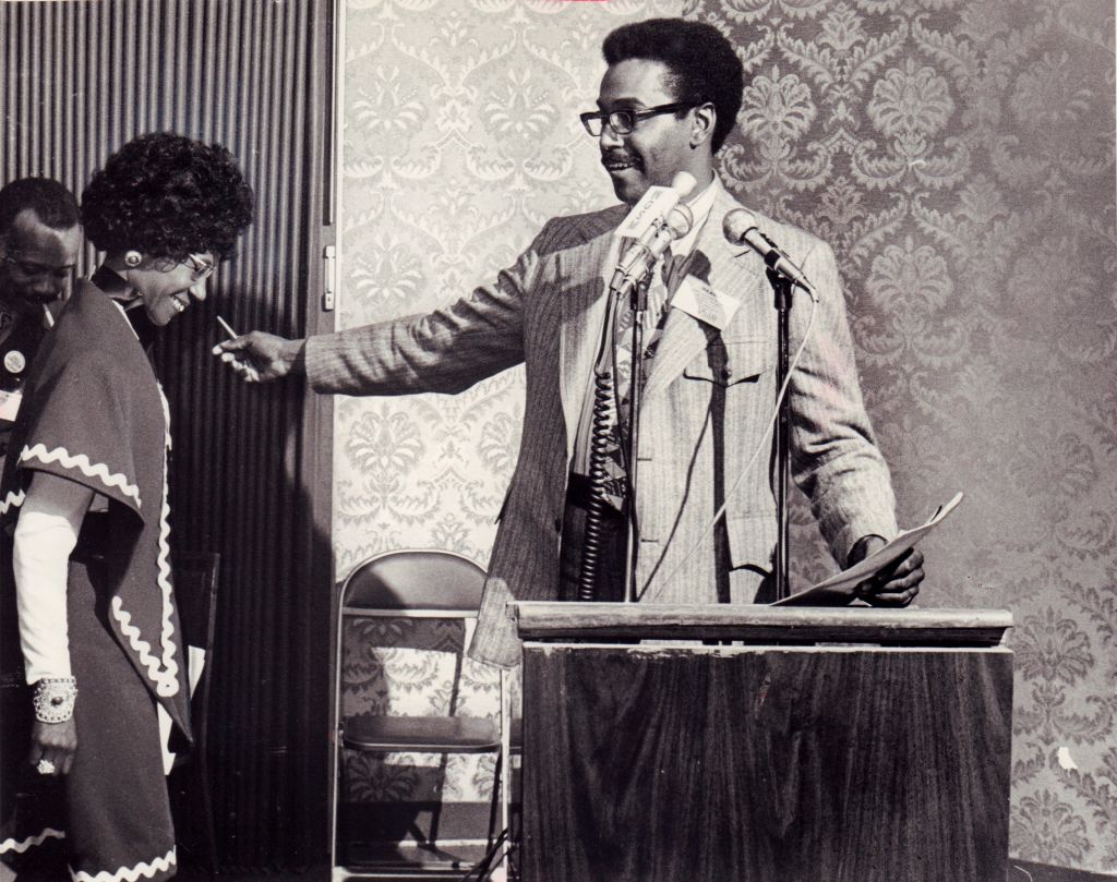 Shirley Chisholm and Donald Lee at NAACP convention in 1971