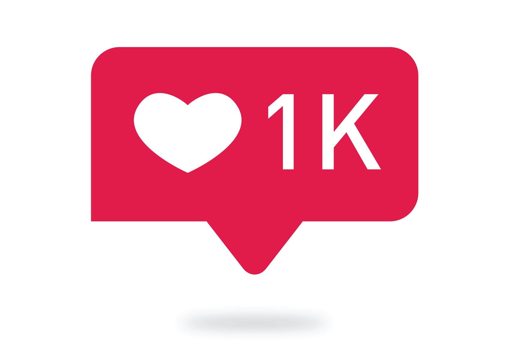 Counter Notification Icon. Follower . Icon like, people. like, heart icon. Social media 1 like. Vector illustration.
