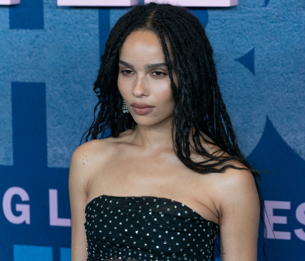 Zoe Kravitz wearing dress by Yves Saint Laurent attends HBO...