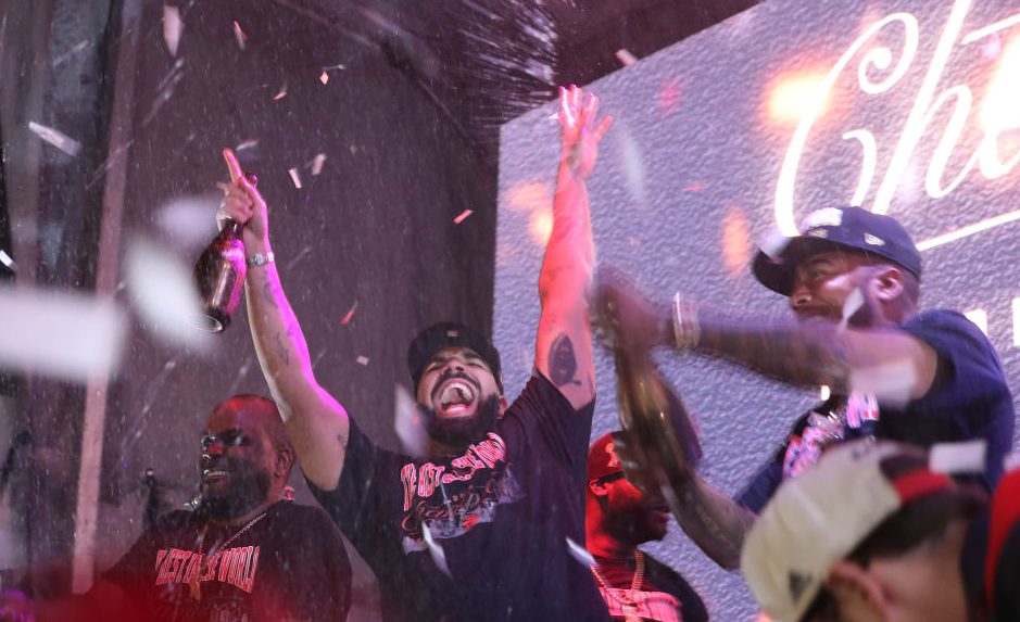 Toronto fans watch, worry and celebrate at Jurassic park as the Toronto Raptors beat the Golden State Warriors in game six to win the NBA Championship at Oracle Arena in Oakland outside
