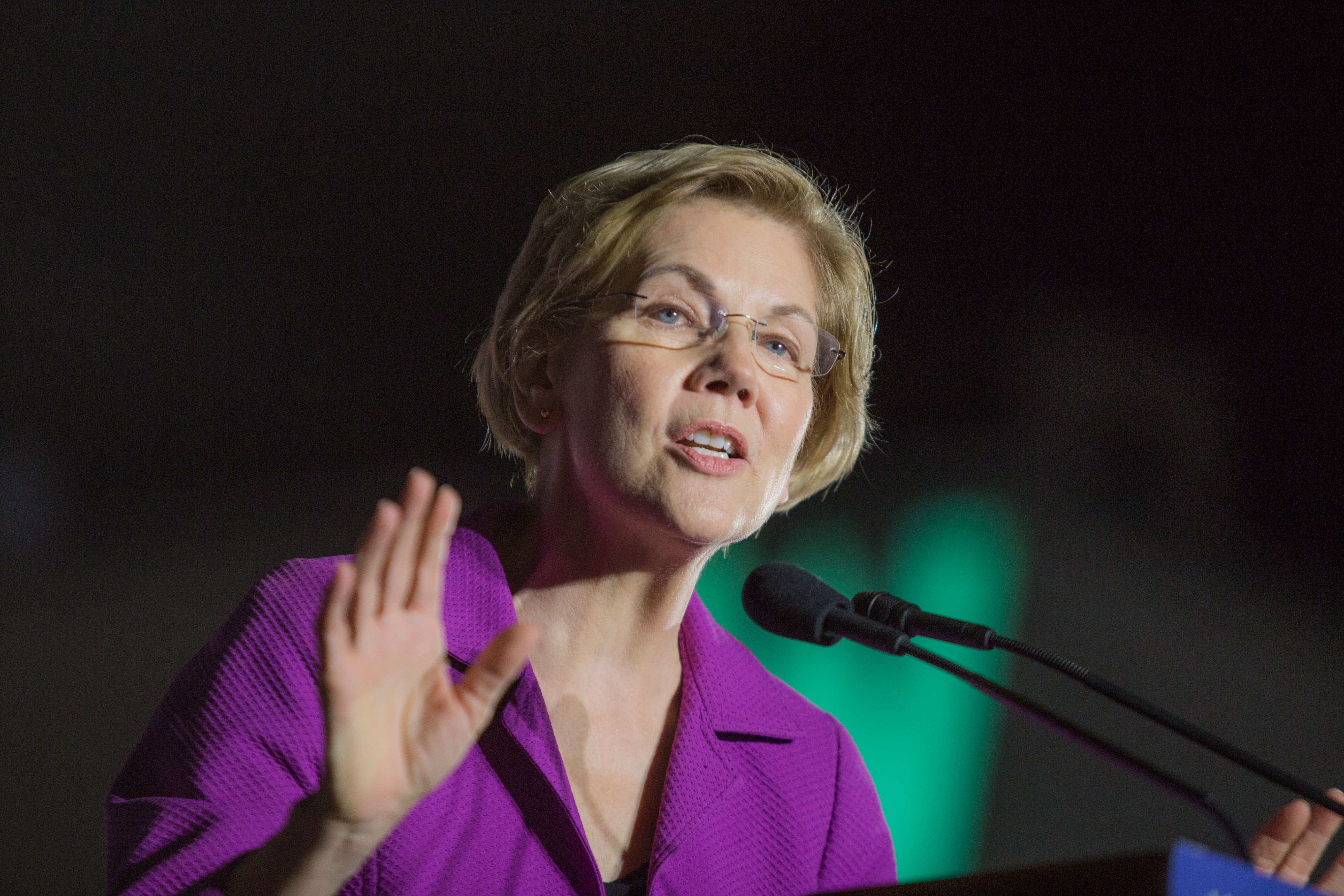 Senator Elizabeth Warren, a Democrat from Massachusetts and 2020 presidential candidate, speaks duri...