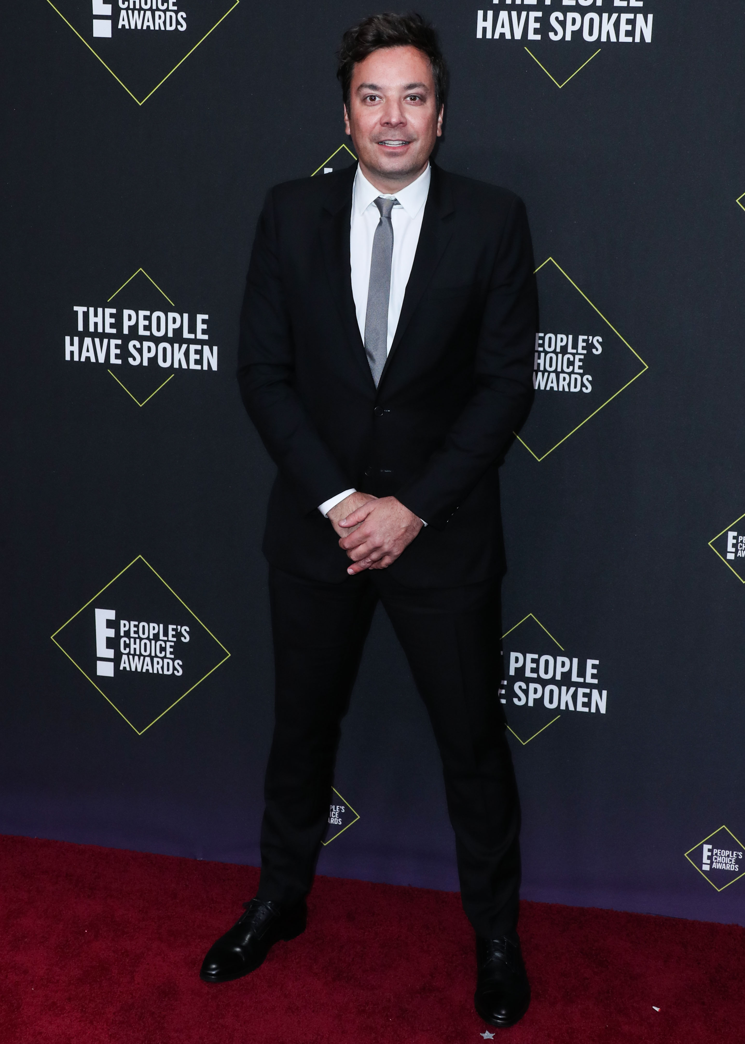 Jimmy Fallon arrives at the 2019 E! People's Choice Awards held at Barker Hangar on November 10, 2019 in Santa Monica, Los Angeles, California, United States.