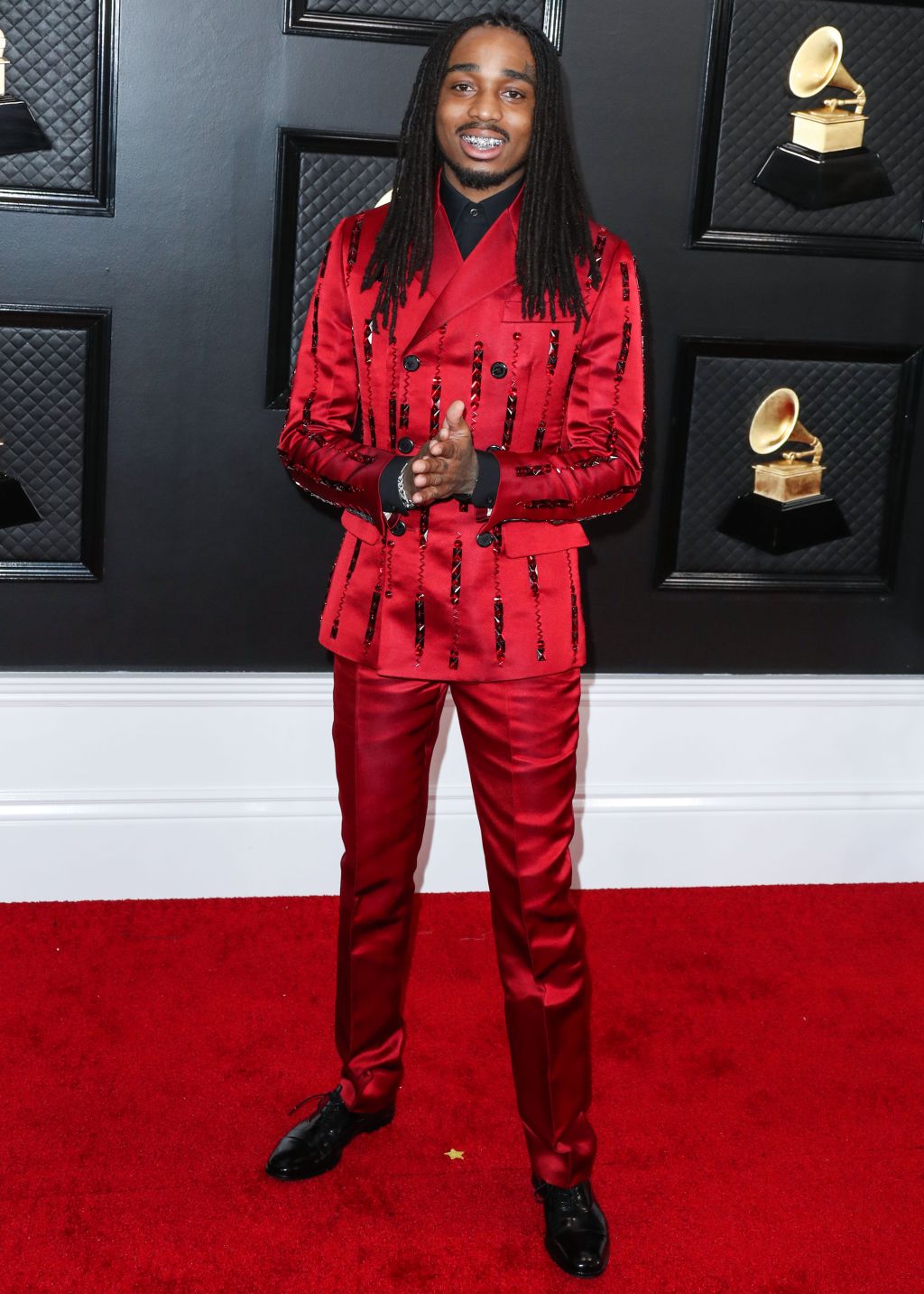 Quavo arrives at the 62nd Annual GRAMMY Awards held at Staples Center on January 26, 2020 in Los Angeles, California, United States.