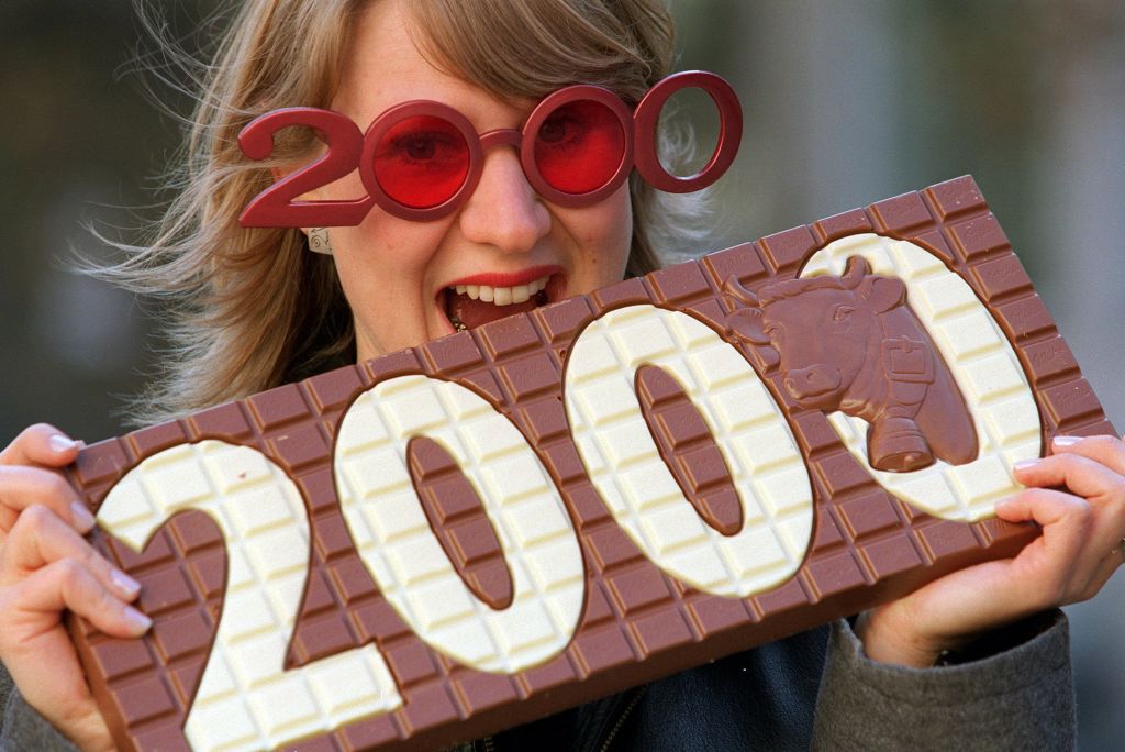 Millenniums-Schokolade und Blick nach 2000