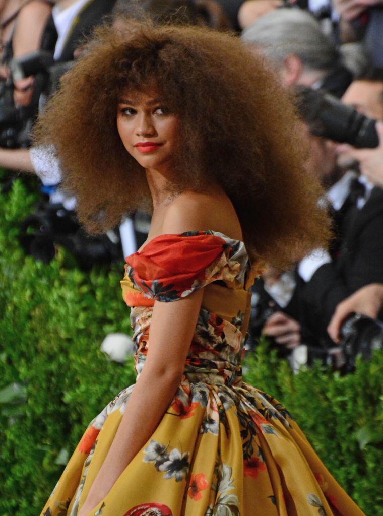 Zendaya hits the Met in a big beautiful 'fro.