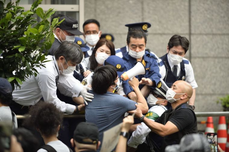 A protest against police violence in Tokyo.