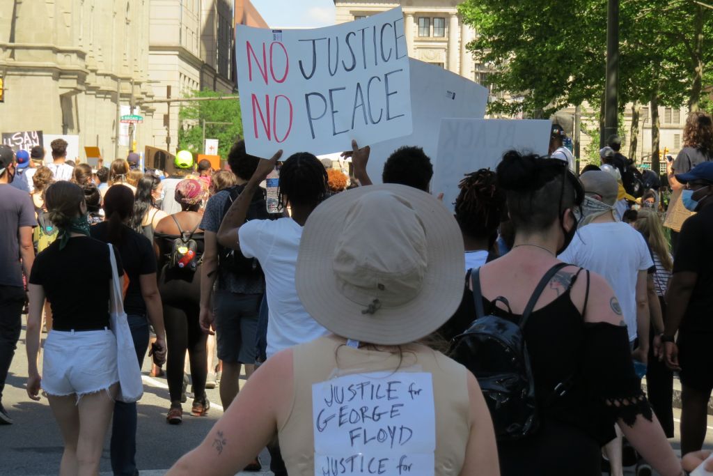 George Floyd protest in downtown Philadelphia, Pennsylvania