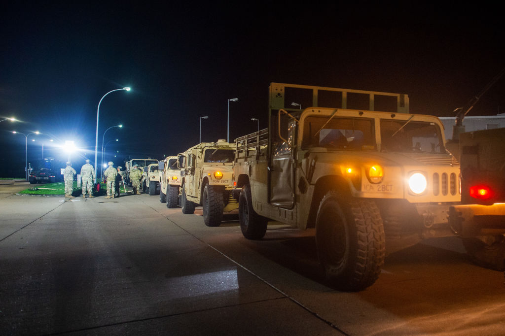 US military convoys on their way to Poland