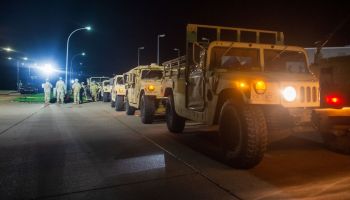 US military convoys on their way to Poland