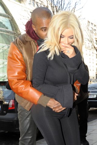 Kim Kardashian and Kanye West out in Paris
