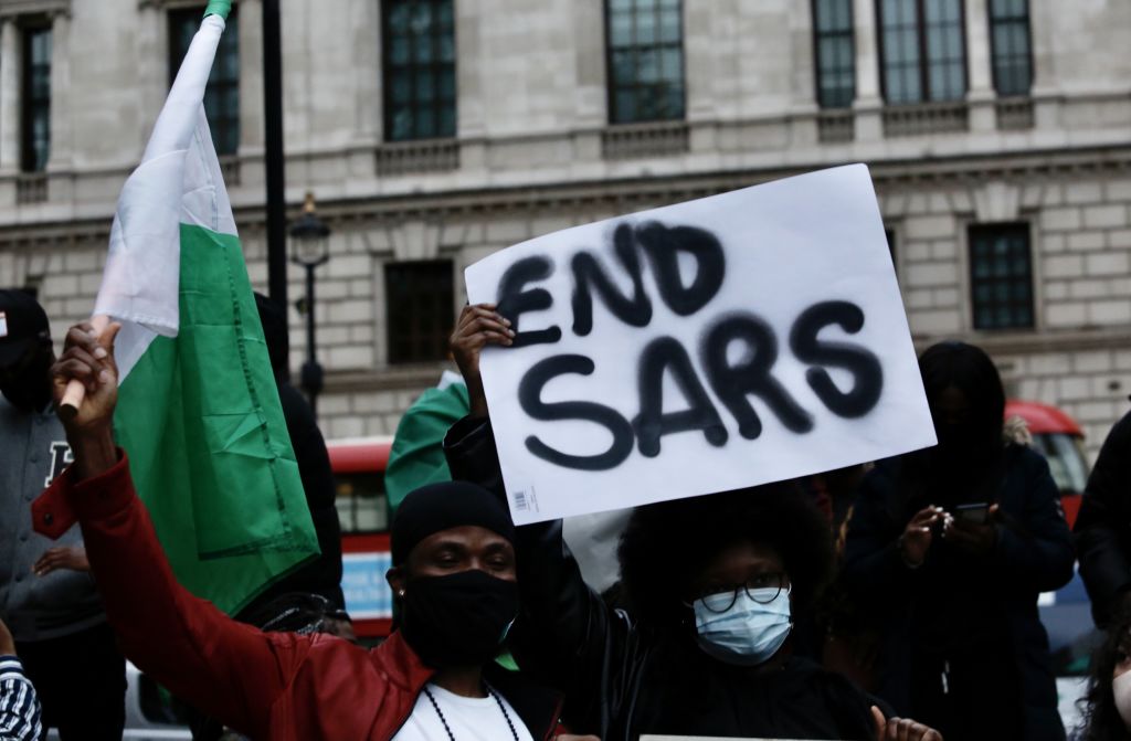 Protest in London against the attacks on anti-SARS demonstrations in Nigeria