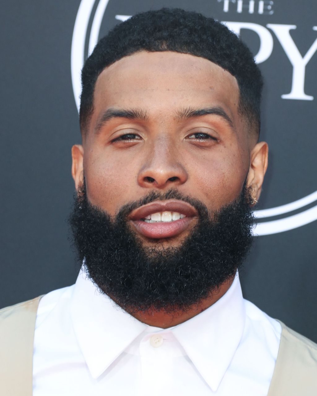 Football wide receiver Odell Beckham Jr. wearing Prada arrives at the 2019 ESPY Awards held at Microsoft Theater L.A. Live on July 10, 2019 in Los Angeles, California, United States. (Photo by Xavier Collin/Image Press Agency)
