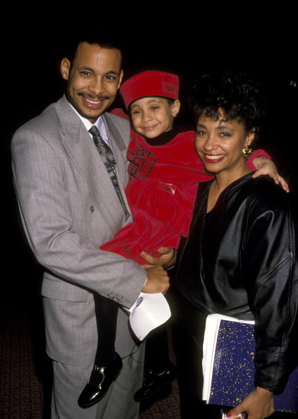 Raven, Mom Lydia Gaulden, and Dad Christopher Pearman at the 1990 Starlight Children's Foundation Gala.