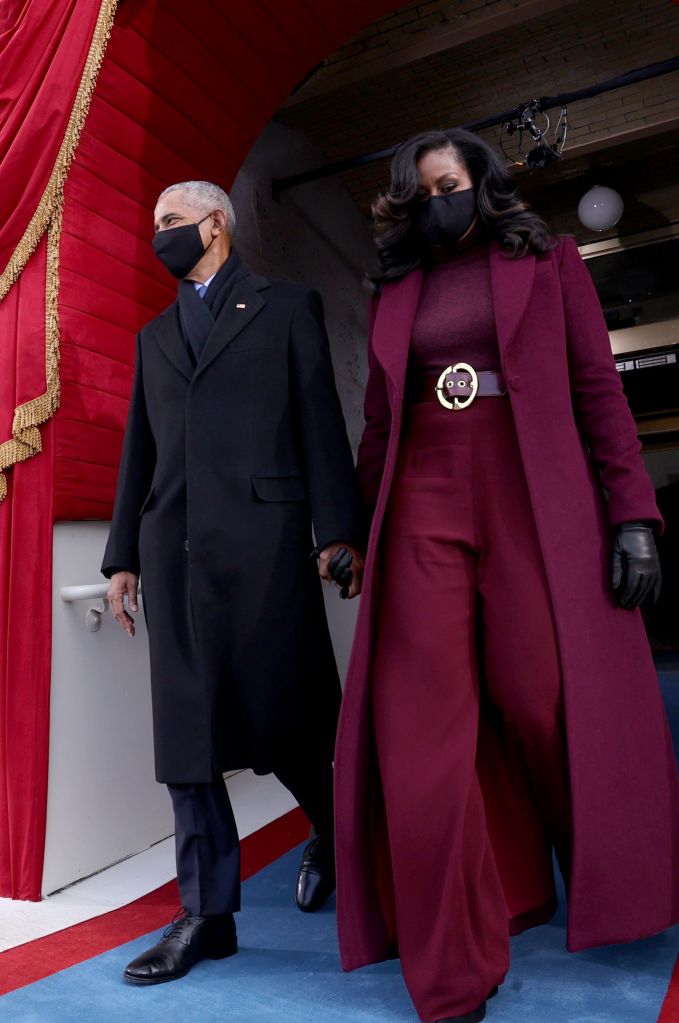 Barack and Michelle Obama hold hands at 2021 Inauguration Day