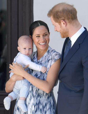 Baby Archie Harrison Mountbatten-Windsor with mom Meghan Markle and dad Prince Harry