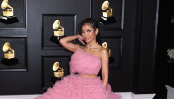 Musical talent pose on the red carpet at the 63rd Annual Grammy Awards show in downtown Los Angeles