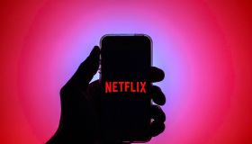 In this photo illustration the Netflix App seen displayed on...