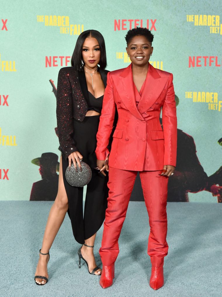 Chris Amore and Bre-Z attend the Los Angeles Premiere of "The Harder They Fall."