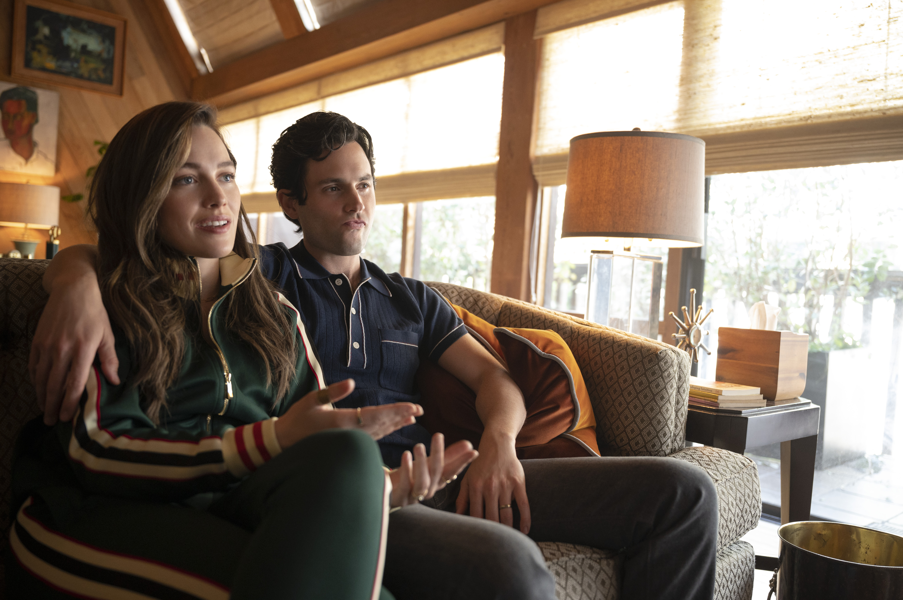 Victoria Pedretti and Penn Badgley star in season 3 of 'You'
