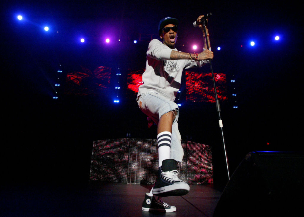 Boston, MA- Wiz Khalifa performs at the Bank of America Pavilion on Saturday, July 30, 2011 in Boston. Herald Photo/ Rob Johnson