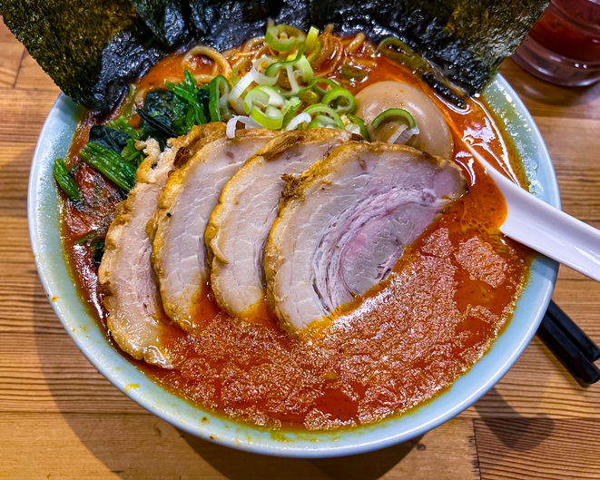 Jigoku (literally hellish) ramen, ultra spicy