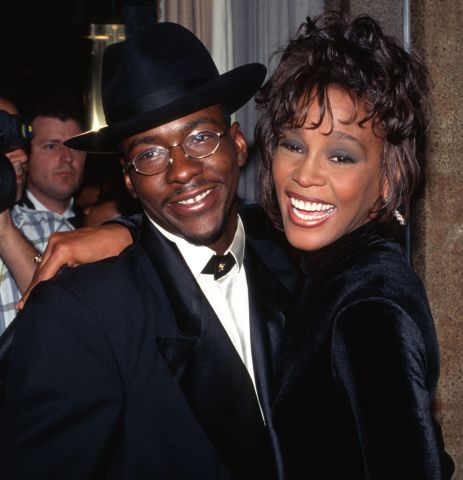 Whitney Houston and Bobby Brown attend T.J. Martell dinner.