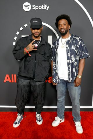 Bryson Tiller and Neil Dominique attend Spotify's All Rap-Caviar Experience on June 23, 2022 in Los Angeles, California.