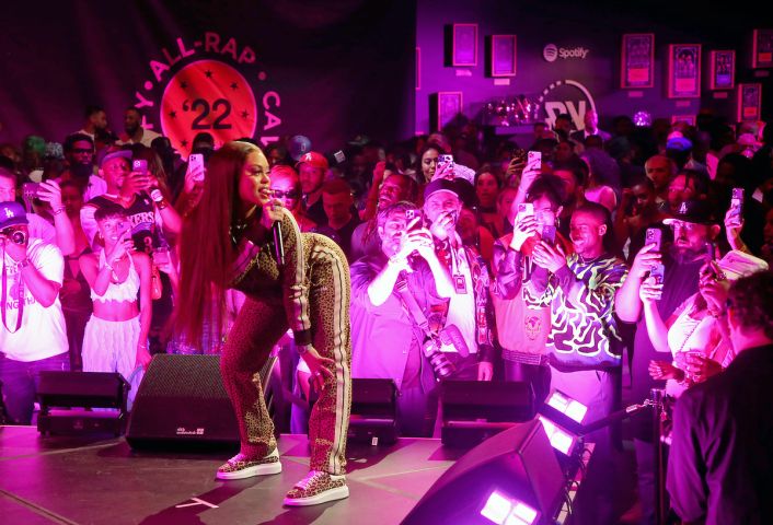 Latto performs at Spotify's All Rap-Caviar Experience on June 23, 2022 in Los Angeles, California.
