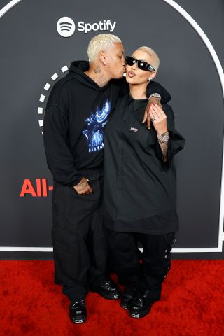 Alexander Edwards and Amber Rose attend Spotify's All Rap-Caviar Experience on June 23, 2022 in Los Angeles, California.