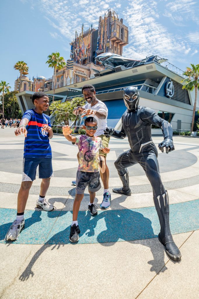 Sterling K. Brown and sons with Black Panther