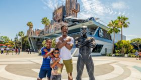 Sterling K. Brown and sons with Black Panther