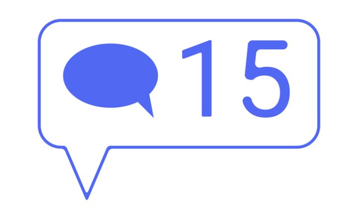 Icon with an image of unread messages in messengers. Flat style. Vector.