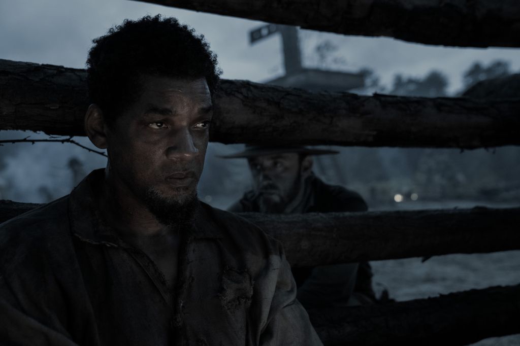 Will Smith and Ben Foster Emancipation production still